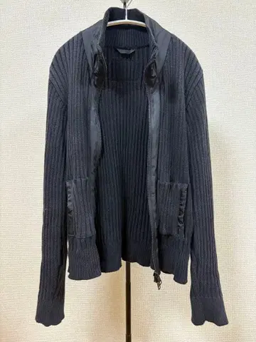 Abyssea Zipup combination rib knit