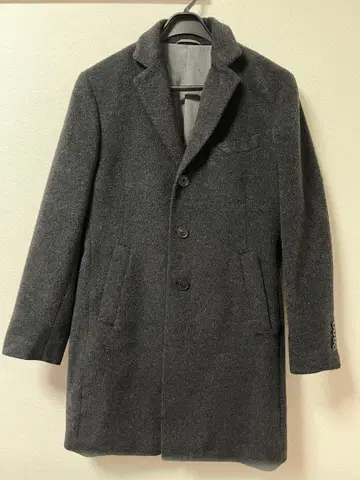 다크 그레이 체스터 코트 남성용