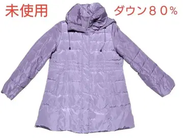 [ 미사용 ] 다운 80% 코트 롱 퍼플 후드