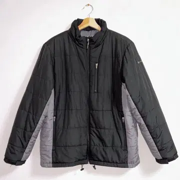로고스 LOGOS 다운 자켓 LL 사이즈 블랙 x 그레이
