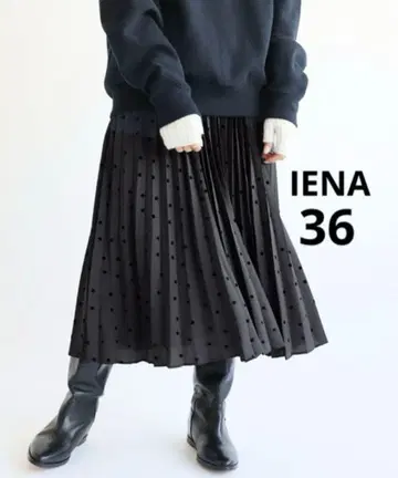 IENA 랜덤 도트 플리츠 스커트