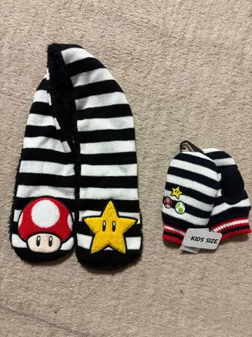 USJ 마리오 장갑 새상품 머플러 세트