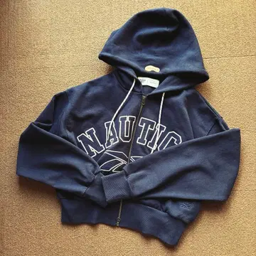 [ 새상품급 ] Reebok x NAUTICA/더블 네임 크롭 지퍼 후디