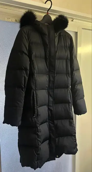 INDIVI 후드 부착 블랙 롱 다운 자켓 M 사이즈