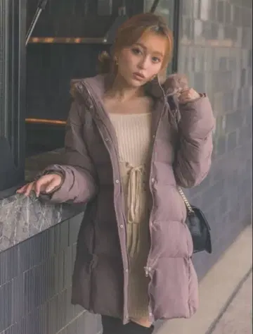 LIP SERVICE 다운 코트 다크 핑크