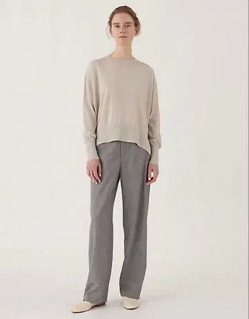 [ 새상품 ] 갤러리 바이 스무스 울 이지 스트레이트 팬츠 라이트 그레이