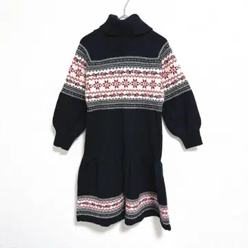 [LEST ROSE] 니트 원피스 (M) 노르딕 터틀넥 미니 기장