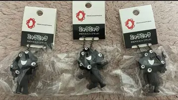 블랙 미야쿠미야쿠 PVC 마스코트 키링 ABC 3개 세트