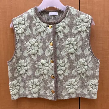 꽃무늬 니트 베스트