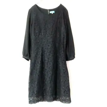 블랙 포멀 원피스 꽃무늬 자수 NEXTBLUE