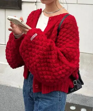 mystic 포코포코 니트 가디건