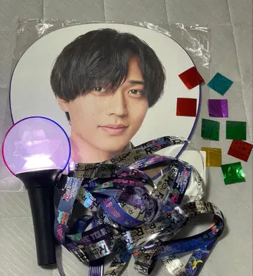 킹프리 나가세 렌 은색 테이프 응원봉 부채 Re:ERA