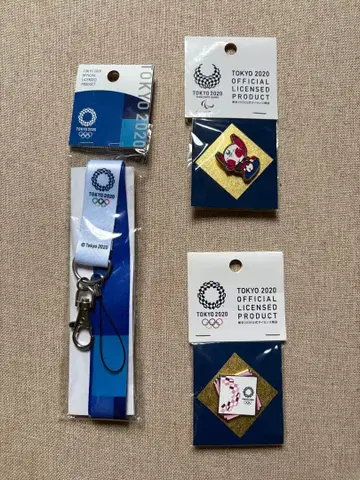 도쿄 2020 올림픽 넥스트랩과 핀 배지 2개 세트
