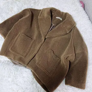 Titillate Valet 브라운 보아 코트 기모노 코트로 착용 38