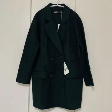 [새상품] ZARA 자라 다크 그린 더블 브레스트 자켓 코트 XS