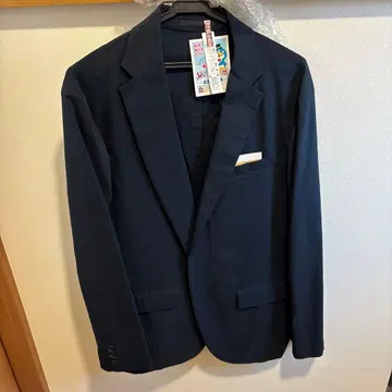 네이비 슬림핏 비즈니스 정장 자켓