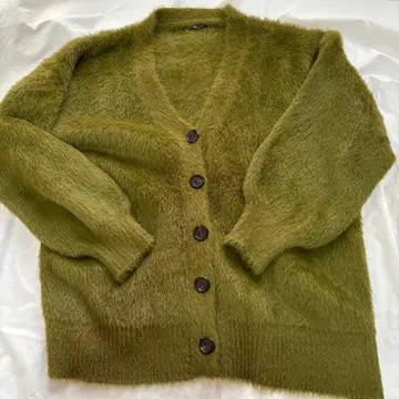 SpRay 샤기 롱 가디건 올리브 FREE size