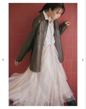 코코딜 튤 에스컬고 프릴 플레어 스커트