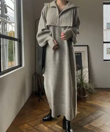 zipcablevest & volumesleevemelangeknitOP