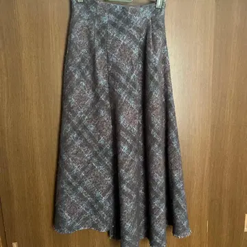 SNIDEL 스나이델 체크 무늬 롱 플레어 스커트 가을/겨울