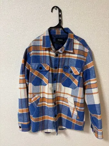 Brixton 플란넬 셔츠 S 파랑/오렌지/화이트