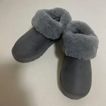 GU 웜 무스탕 터치 슬리퍼 그레이 L