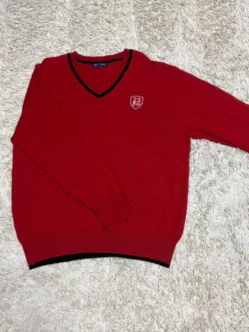 23구 골프 남성용 V넥 니트 스웨터 4L 빨간색