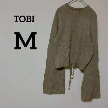 TOBI [ M 사이즈 ] 리브 니트 숏 기장 베이지 해외 구제 의류