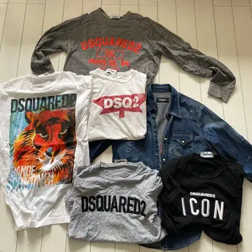 DSQUARED2 타이거 T셔츠 & 데미지 데님 세트