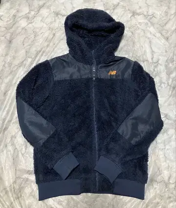 New Balance 플리스 지퍼 후드 자켓 네이비 S 사이즈