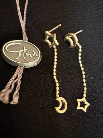 스타 주얼리 별과 달의 롱 귀걸이