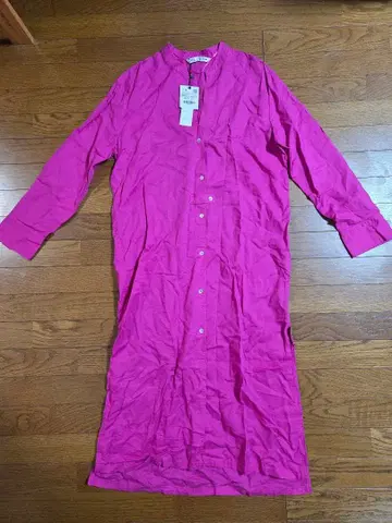 ZARA 핑크 셔츠 원피스 XS 롱 원피스 자라 미사용