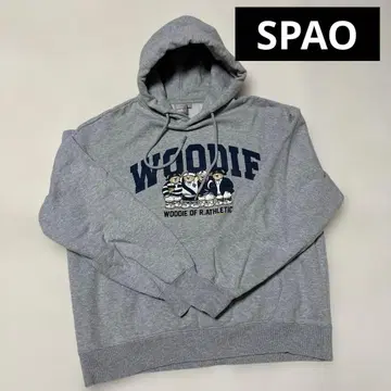 한국 SPAO WOODIE 후드 부착 후드티 그레이 사이즈 M