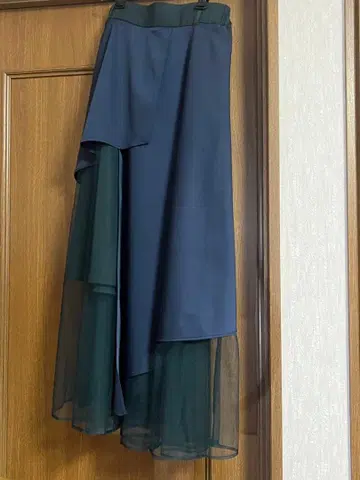 HARE 네이비/그린 플레어 스커트 F