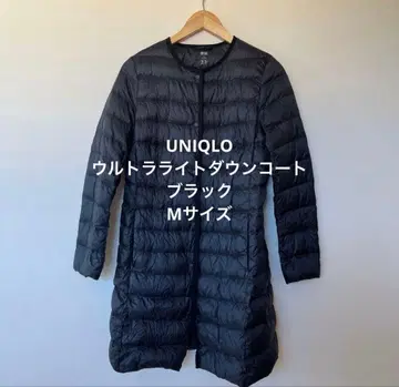 유니클로 울트라 라이트 다운 블랙 노카라 M 사이즈