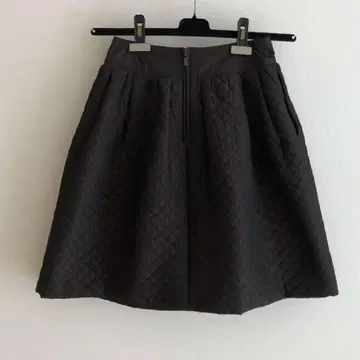 FOXEY 폭시 칸파뉴라 퀼팅 스커트 38 브라운