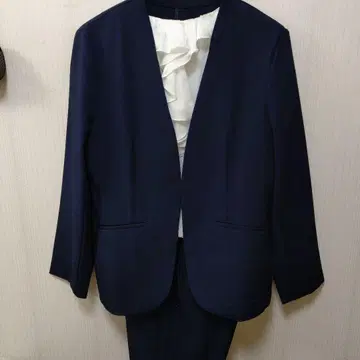 포멀 수트 셋업 여성용 노카라 자켓 L XL