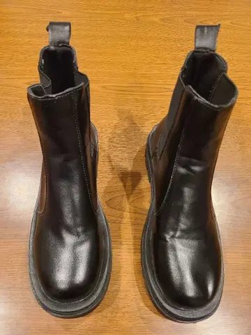 블랙 사이드 고어 부츠 통굽