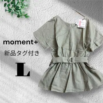 모먼트플러스 L 코튼 린넨 앞뒤 2WAY 페플럼 블라우스