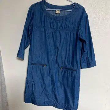 ag 데님 블루 7부 소매 튜닉