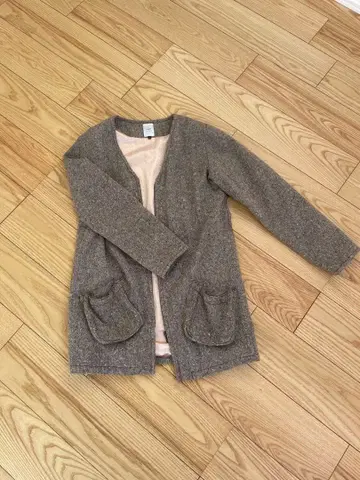 롱 코트 옷깃 없음