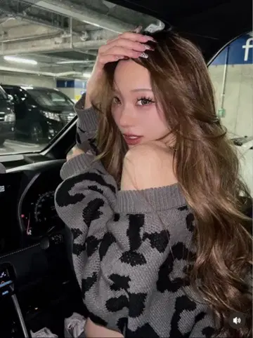 Shoko 택 포함 새상품 그레이 레오파드 무늬 니트 스웨터 긴팔