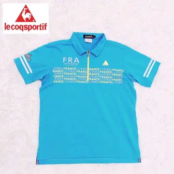 르꼬끄 스포르티브 피케 셔츠 반팔 하프 지퍼 스카이블루 남성용 L