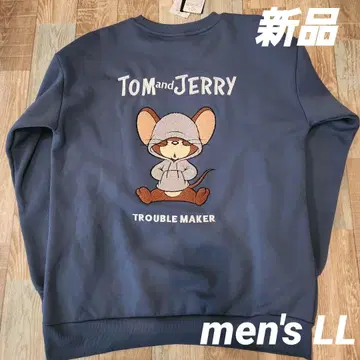 새상품 TOMandJERRY 톰 제리 사가 자수 맨투맨 트레이닝복