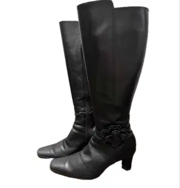 unity 플라워 장식 롱 부츠 22cm