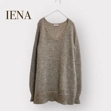 이에나 니트 모헤어 긴팔 고급스러움 V넥 캐주얼 리브 소매 데이트 코디