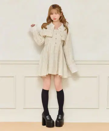 apres jour 트위드 원피스 자켓