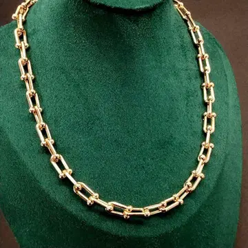 빈티지 골드 체인 목걸이 두꺼운 9mm