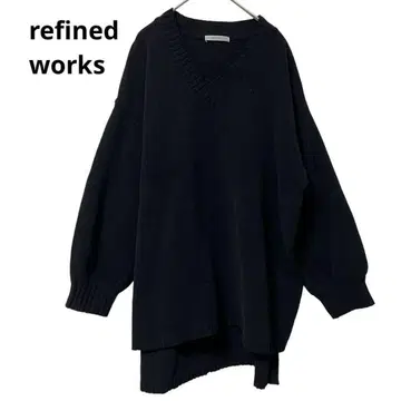 [ refined works ] 리파인드 웍스 니트 롱 V넥