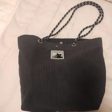 CAFE 벨로체 코듀로이 블랙 토트백